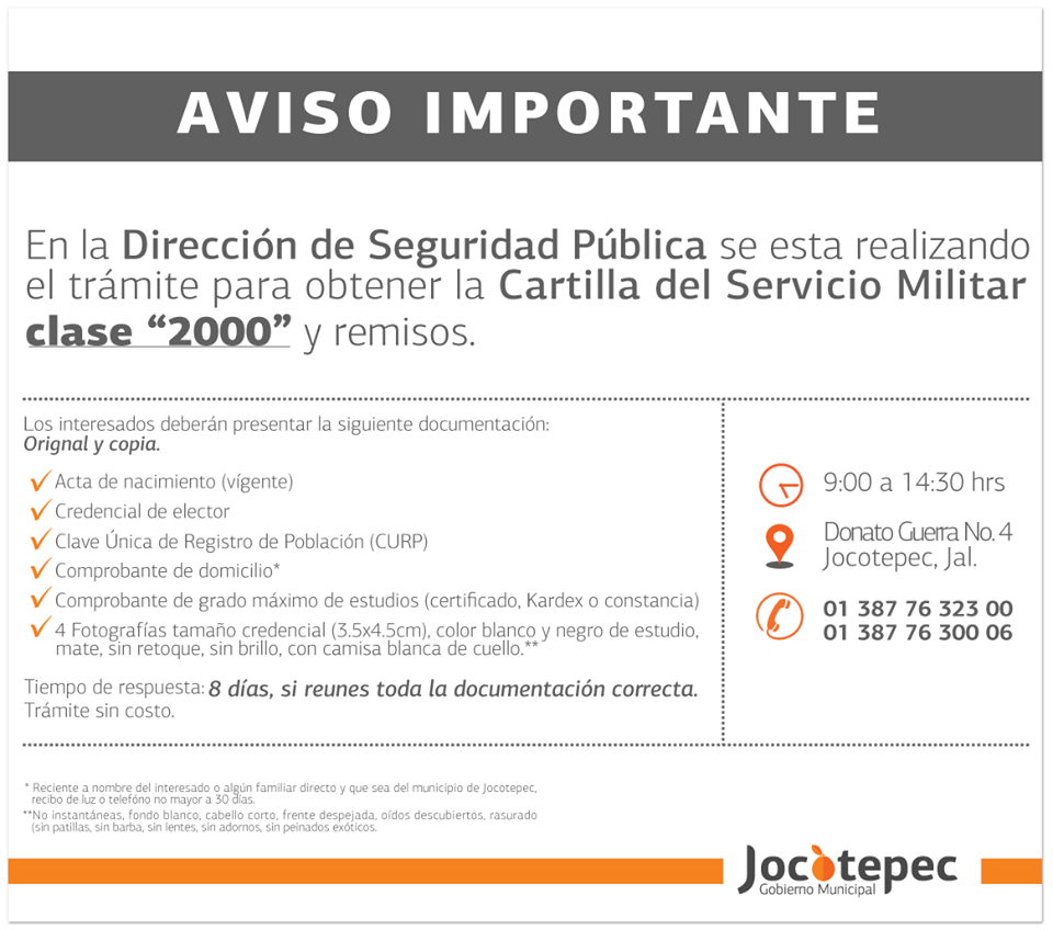 OBTEN TU CARTILLA MILITAR,CLASE 2000