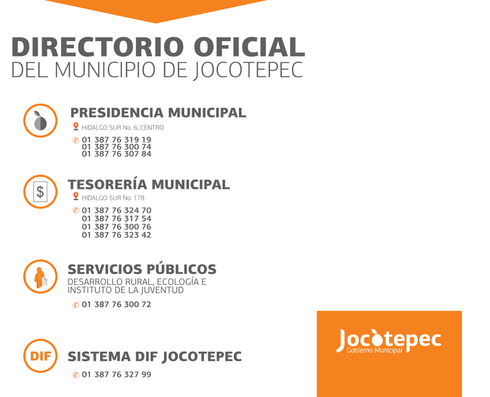 DIRECTORIO OFICIAL DEL H.AYUNTAMIENTO,DE JOCOTEPEC.