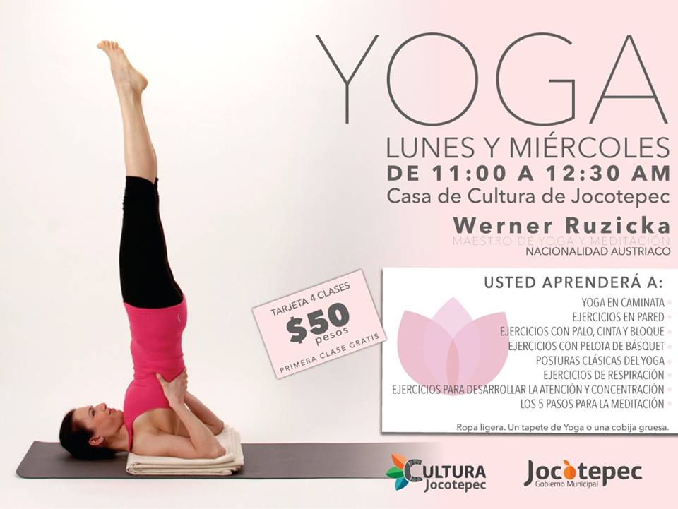 CLASES DE YOGA LUNES Y MIEROLES DE 11 A 12.30