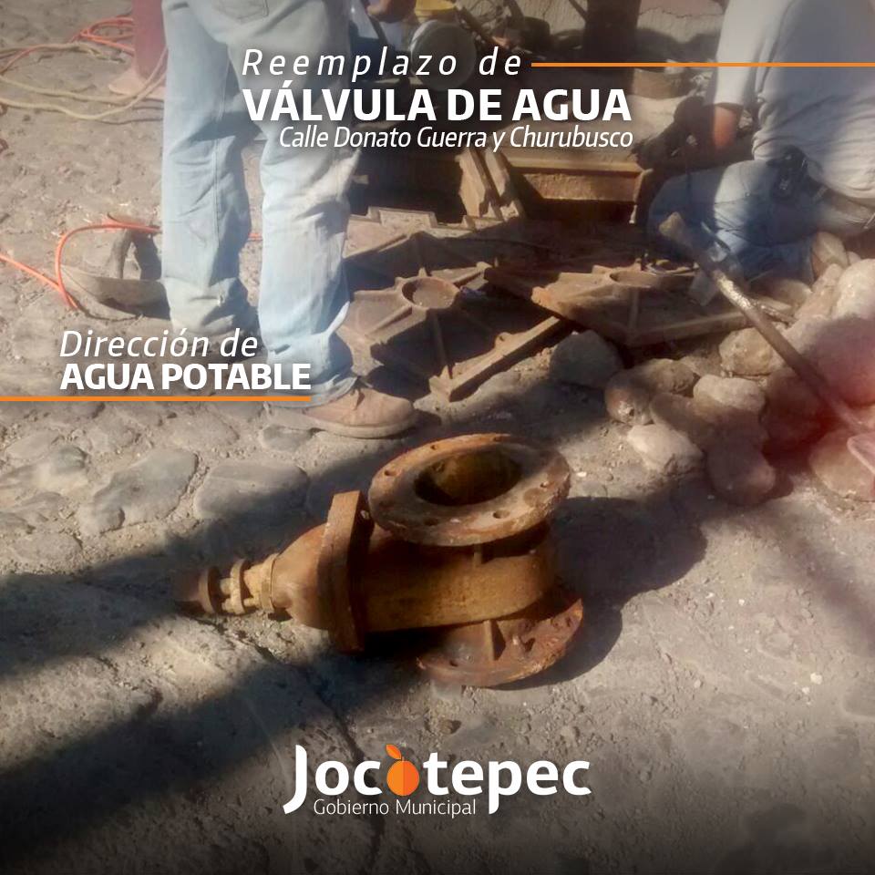 dirección Agua Potable, se realizó el reemplazo de una válvula de seis pulgadas