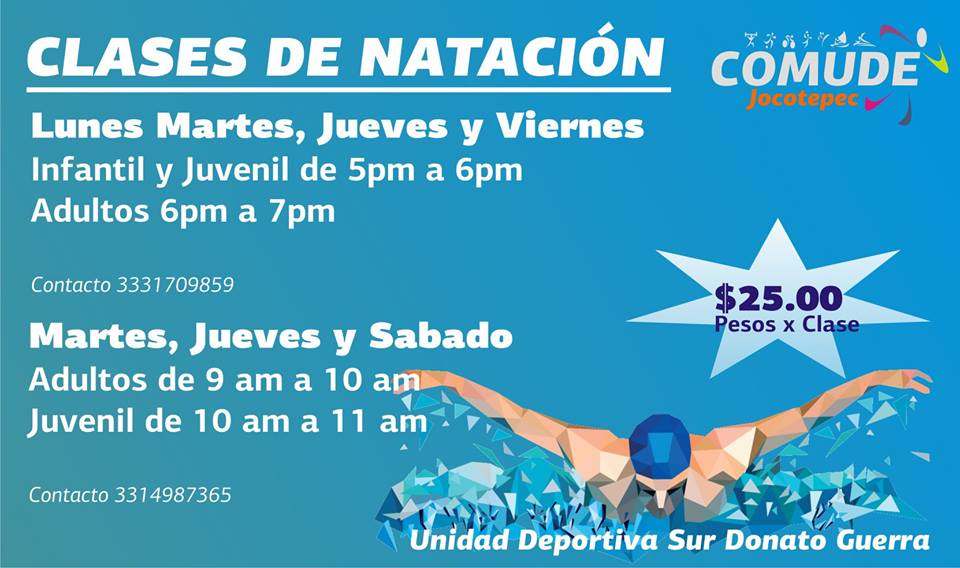 CLASES DE NATACIÓN,UNIDAD DEPORTIVA,DONATO GUERRA.