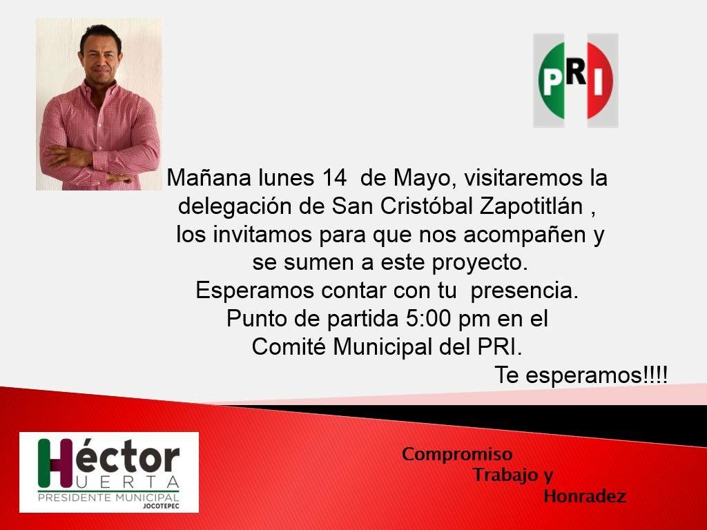 Héctor Huerta visita San Cristobal Mayo 14