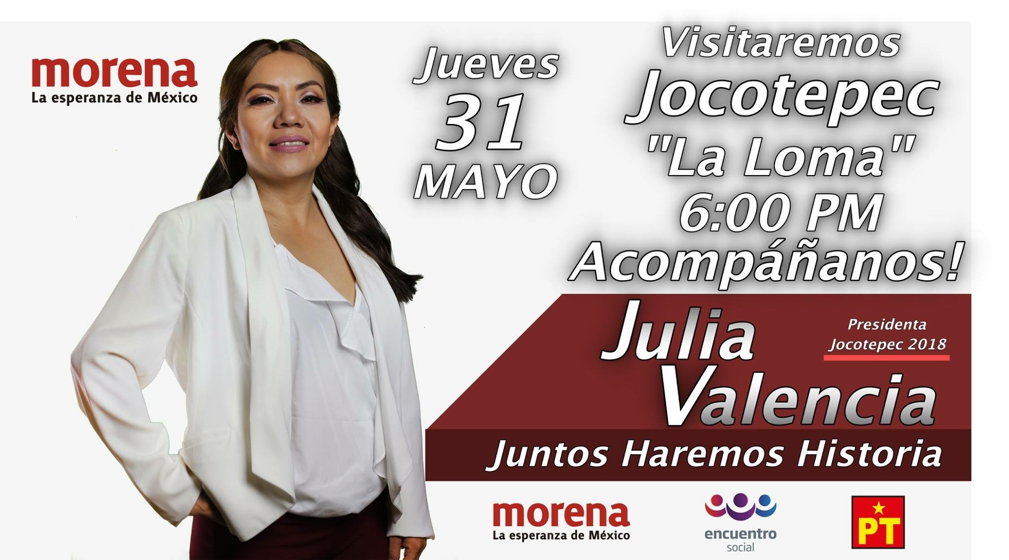 JULIA VALENCIA,VISITARÁ LA LOMA