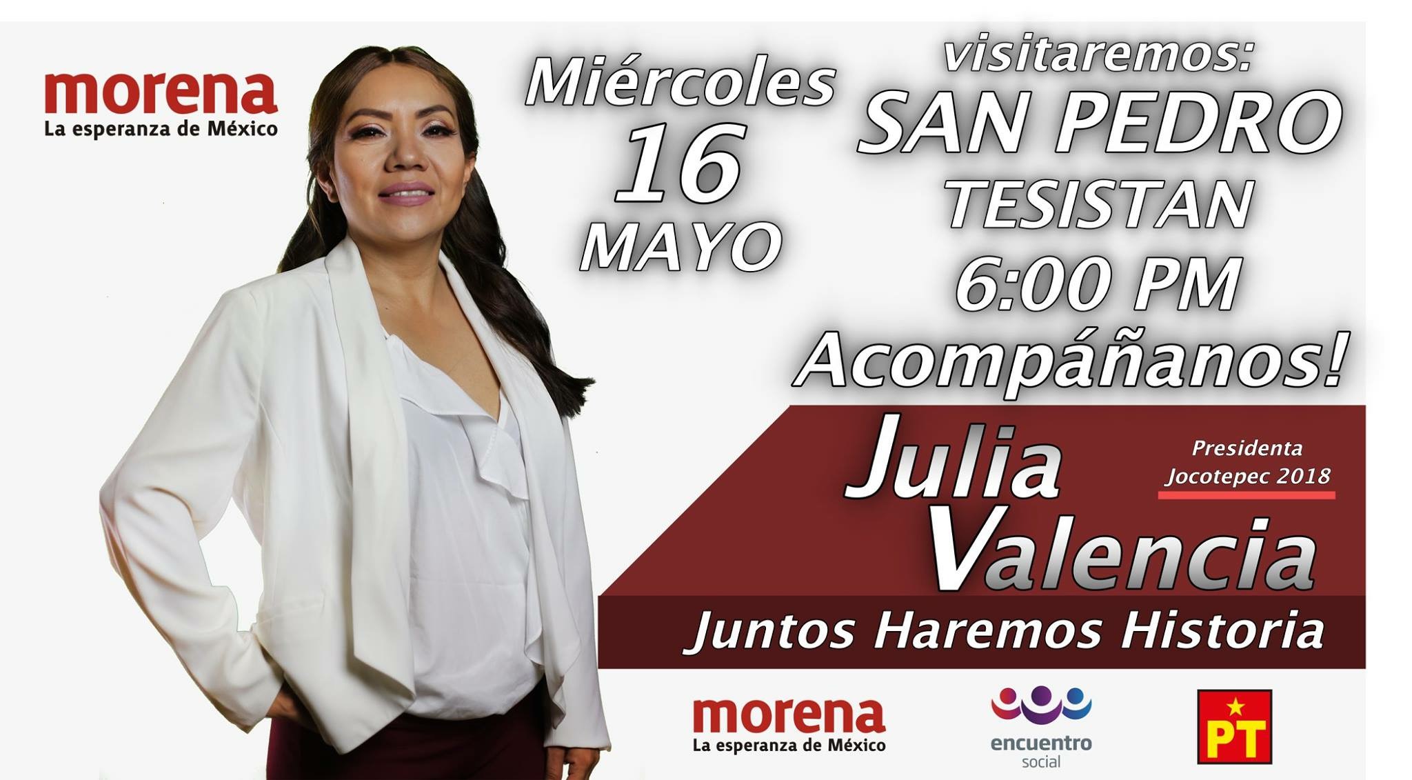 JULIA VALENCIA VISITARÁ SAN PEDRO TESISTAN