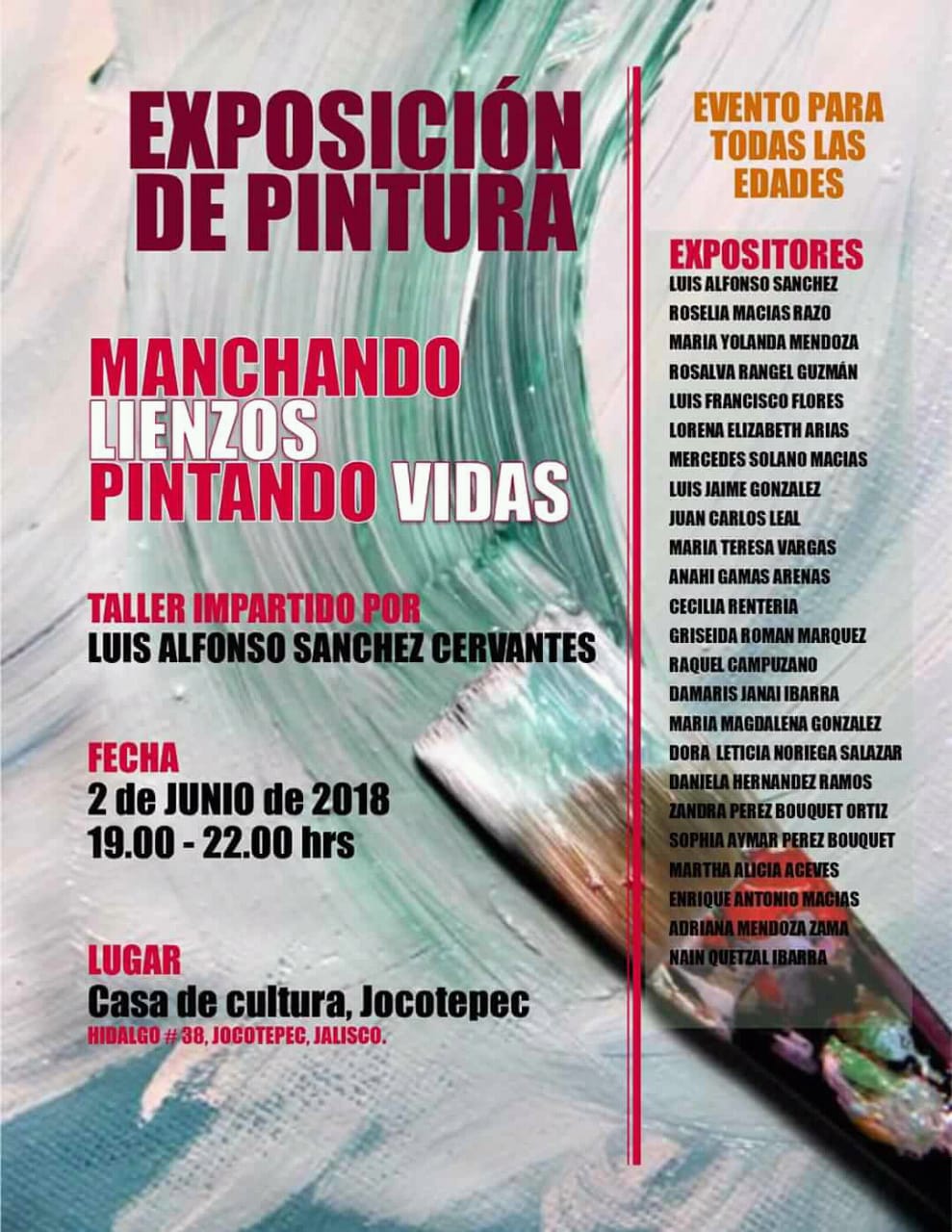 Exposición de pinturas,Sábado 2 de Junio casa de la cultura