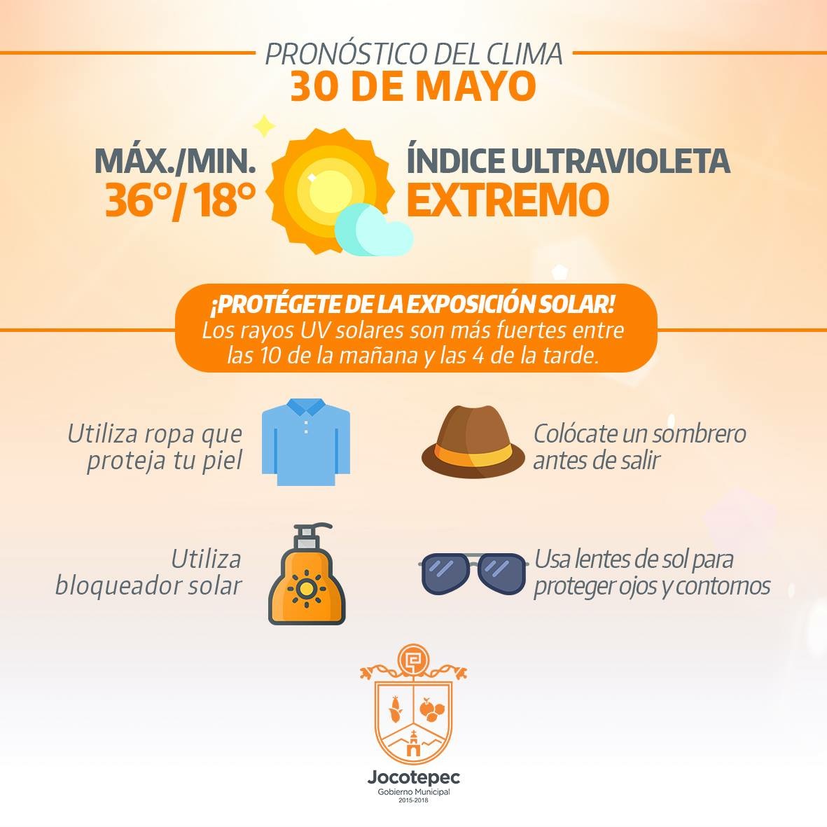 El pronóstico del tiempo índice ultravioleta EXTREMO