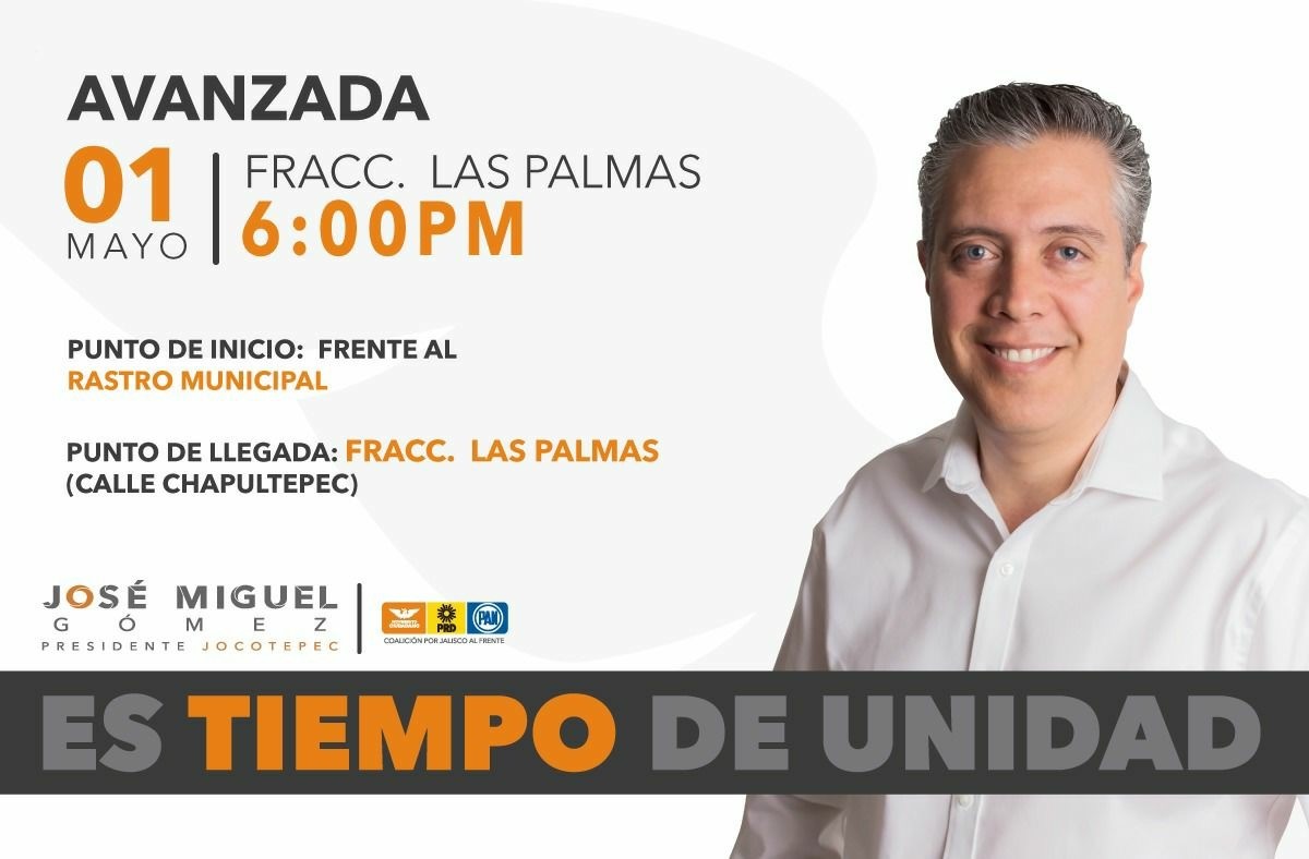 JOSE MIGUEL ESTARÁ EN LA COLONIA LAS PALMAS CERCA DEL RASTRO