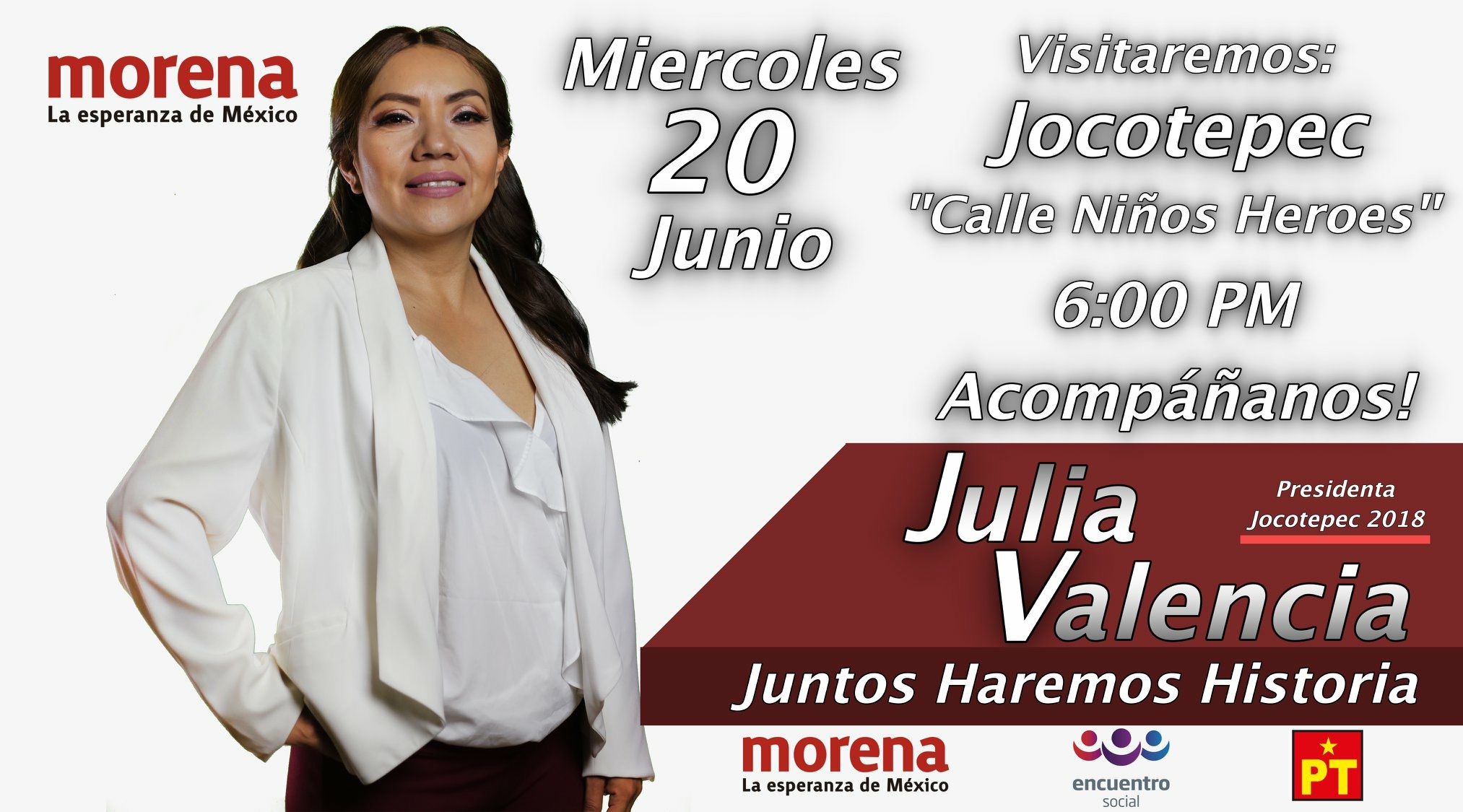 Julia Valencia,recorrerá la calle Niños Heroes de Jocotepec